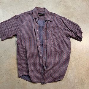 Very very cool Bugatchi short sleeved plaid shirt.